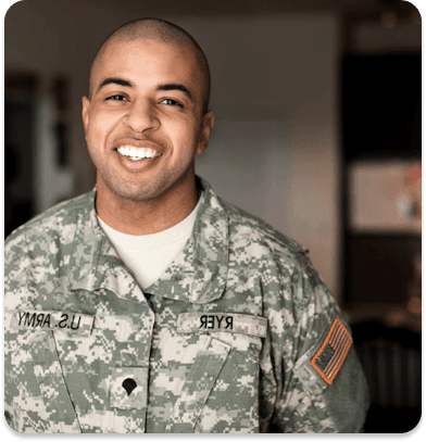 Military guy smiling